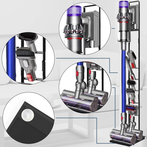 Heavy Duty Vacuum Stand With Wheels For Dyson V15 V12 V11 V10 V9 V8 V7 V6 Cordless Cleaners, Metal Base Bracket Holder