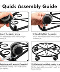 Quick assembly guide for Three Pack Heavy Duty Plant Caddies With Wheels 11.8 Inch Metal Plant Dollies Rolling Stands