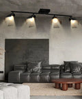 Dope Black Track Lighting Kit With Rotatable Heads For Ceiling Vintage Industrial Spotlight Style For Kitchen Living Room Bedroom GU10 Bulb Not Included in living room