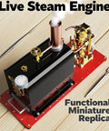 Mini Steam Engine Kit With Reversible Reciprocating Single Cylinder Live Engine And Copper Boiler For Steam Boat Collectors