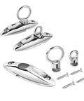 316 Marine Grade Stainless Steel Quick Release Fender Hangers For Pontoon Boats, pack of two with mounting screws and rings.