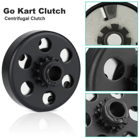 Three Quarter Inch Bore 12 Tooth Centrifugal Clutch With 4 Ft 35 Chain For Predator 212 Go Kart Engines, clutch kit close-up