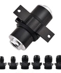 Inline Fuel Filter 100 Micron With 6AN 8AN 10AN Adapters And Bracket Clamp 50mm Universal Fit Aluminum Alloy Body