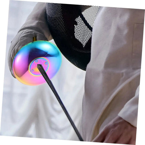 Durable Stainless Steel Fencing Foil Hand Guard For Training facing sideways showing lightweight and rugged design