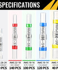 Specifications of Self Soldering Heat Shrink Solder Seal Wire Connectors Bundle Waterproof Insulated Butt Splice Terminals