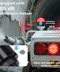 Built Tough Industrial Three Color LED Signal Tower With Buzzer for Machinery Safety, 85 dB noise, red light, installation view