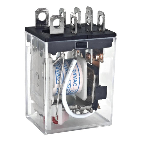 Two Pack General Purpose DPDT Power Relay 24VAC With 10A Contact Rating And 46mA Load Current At 60Hz For Reliable Electric Signal Control