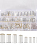 Insulated Copper Wire Ferrule Kit With Silver Plated Crimp Terminals And Sleeves, 166 Pieces for secure cable end connections