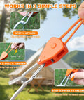 14Ft Retractable Paracord Rope Tie Down Straps With Ratchet Tensioners 6 Pack 150Lb Each for Tent Canopy in use steps