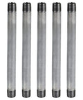 Industrial 2 Inch Galvanized Pipe Set 24 Inch Length Five Pack For DIY Rustic Furniture And Shelving Projects Durable Steel Pipes