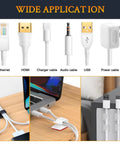 50 Pack Peel And Stick Self Adhesive Cable Clips And Wire Organizers for TV PC Laptop Ethernet Cables installed on desks and cabinets