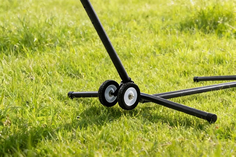 Hammock Stand Wheel Kit With Rubber And Iron Wheels For Easy Outdoor Mobility Weather Resistant Universal Wheel Set on lawn