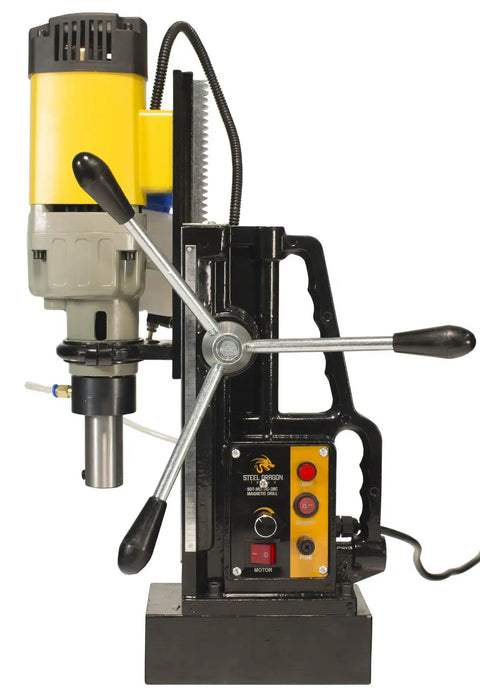 Tough As Nails Magnetic Drill Press With 1850 Watt Motor, featuring precision depth setup and control panel.