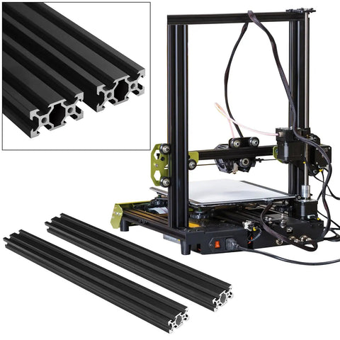 4 Piece 16 Inch 2040 Aluminum Extrusion Set Aluminum Profile Linear Rail Black Anodized For 3D Printer CNC DIY Laser Engraving Machine