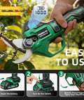Powerful 2.5 Inch Cutting Capacity Cordless Pruning Shears With Brushless Motor Dual 2Ah Batteries SK7 Blade And LCD Display in use