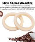 54mm Silicone Espresso Grouphead Gasket Replacement Pack Of 2 For Home Coffee Machines With 5.5mm Thickness Delivers Leak Proof Seal And Consistent 9 Bar Extraction Easy Swap, 2 silicone rings