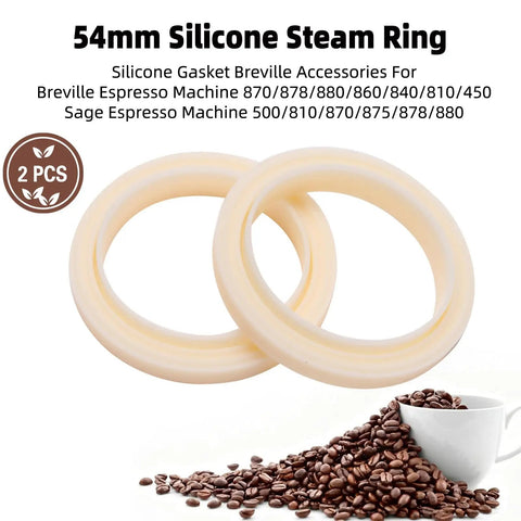 54mm Silicone Espresso Grouphead Gasket Replacement Pack Of 2 For Home Coffee Machines With 5.5mm Thickness Delivers Leak Proof Seal And Consistent 9 Bar Extraction Easy Swap, 2 silicone rings