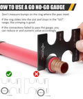 Using a Go No-Go gauge with a PEX crimping tool for one half and three quarter inch copper rings meets ASTM F1807 standard.