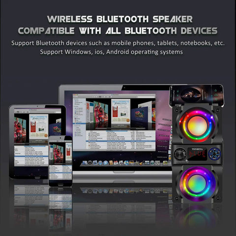 Beast Mode 40W Portable Bluetooth Speaker With Colorful Lights Dual Subwoofers And Heavy Bass FM Radio MP3 Player Bluetooth 5.0