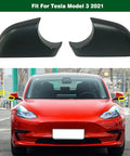 Level Up Your Wheels With These Tank Ready Side Rearview Mirror Caps For Tesla Model 3 2017 To 2022 Slick Waterproof Abs Trim Drops In Tight Left Right, showing left and right mirror caps.