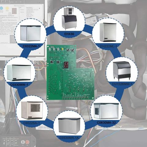 Control Board Assembly For Prodigy Ice Machine Systems Replacement Fits EH430 D CU1526MW-1 And More diagram display