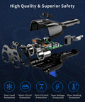 Exploded view of Beefed Up 180W Dual Cigarette Lighter Splitter with Independent Switches, sockets, and protective features