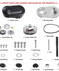 Torque Converter Kit For Go Kart And Mini Bike 30 Series With 6.5 HP 3/4 Inch Belt Drive Includes 10T To 41T Pulleys And 12T 35T Variant Clutch Replacement Set And Driver Pulley Fits Manco Comet TAV2 Small Engine Drive Belt components layout