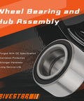 Front Wheel Bearing Set Left And Right With ABS For Ford C Max 2013 2018 Escape 2013 2019 Focus 2012 2018 Transit Connect 2014 2023 And Lincoln MKC 2015 2019 Plug And Play Easy Install Durable Replacement shown on a promotional image with text.