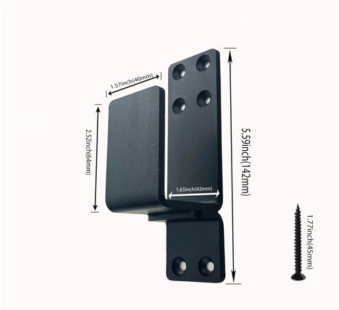 Heavy Duty U Shaped Door Barricade Bracket Metal Door Security Bracket For Garden Barn Gate Reinforcement Anti Theft Bar Weatherproof Black Two Pack Kit
