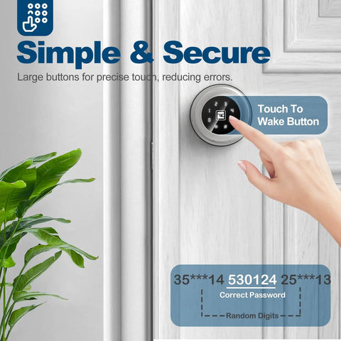 Smart Door Lock With Keypad And Fingerprint, App Control For Quick Entry, Great Security For Bedrooms, Apartments And Offices