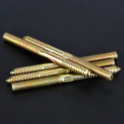 Pro Shop Grade M10 Double Ended Dowel Screws Zinc Plated Self Tapping Wood To Wood Connectors Heavy Duty Joinery Hardware For Knockout Diy Woodworking Builds That Stand Tough Over Time