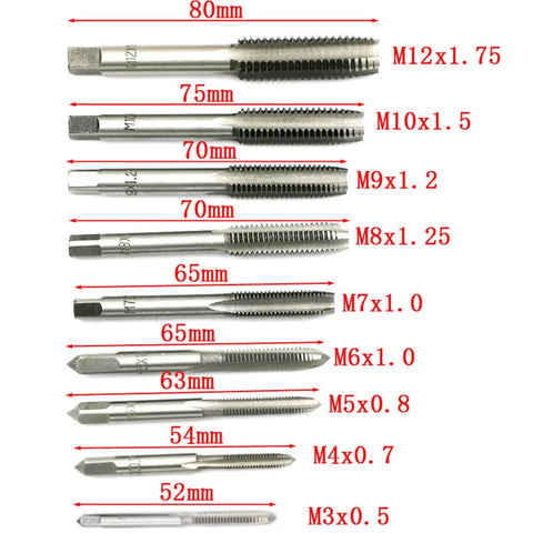 20 Piece Tap And Die Set M3 To M12 Titanium Plated Chrome Vanadium Steel For Self Tapping Screws Metalworking Hand Tools Kit Pro Grade For Precision Threading And Durable Chrome Vanadium Construction For Long Lasting Use. M3-M12 taps