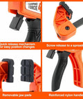 4 Pack 4 Inch Mini Bar Clamps for Woodworking, Tough 40 Lb Clamp Force, Compact 7.8 Inch Opening and 1.4 Inch Throat, Easy Grip Mini F Clamps for Fine Woodworking Projects and Crafting, orange nylon handle