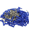 All In One Drywall Anchors And Screws Kit With 100 Blue Plastic Anchors And 201 Stainless Screws For Shelves Pictures Mirrors