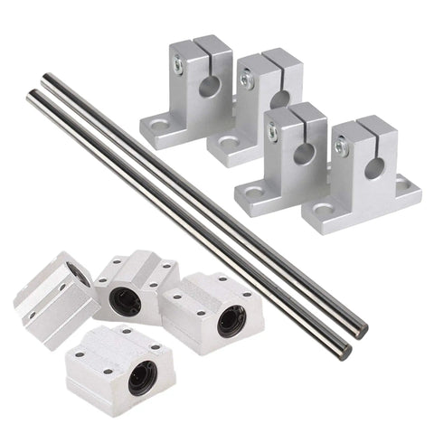 Horizontal 8mm Diameter Linear Motion Ball Bearing Slide Bushing And 200mm Linear Shaft Optical Axis With Rod Rail Support Set