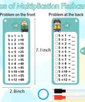 1-12 Multiplication Flash Cards Set With 15 Cards, Dry Erase Markers, Ring Binder, Large Times Table Chart for Kids