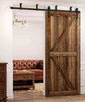 Ceiling Mount Sliding Barn Door Hardware Kit For 24 Inch Wide Wood Door With Low Ceiling Design 4 Foot Track System L Shape Brackets