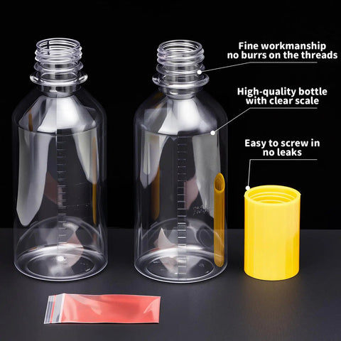 Two Pack DIY Tornado Makers Water Vortex Kit with clear bottles and yellow cap for science experiments, includes connectors.