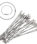 Stainless Steel Wire Key Ring Cables 25 Pack, 4.6 Inch Loops For Travel Luggage Tags, Keys, Dog Tags, and Hanging Key Rings