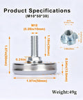 Heavy Duty Adjustable Furniture Levelers With Anti Wobble Feet For Tables Chairs Cabinets Sofas Four Pack M10 50 30 specs