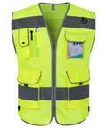 High Visibility Safety Vest For Men And Women With 9 Pockets, Reflective Strips For 360 Degree Night Visibility, ANSI ISEA Approved Work Vest In Yellow, X Large