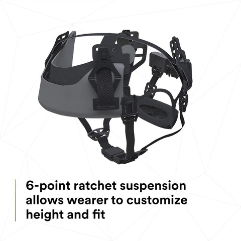 6-point ratchet suspension component of Jobsite Ready Safety Helmet With 6 Point Suspension And Chin Strap Ventilated High Visibility Green ANSI X5014V