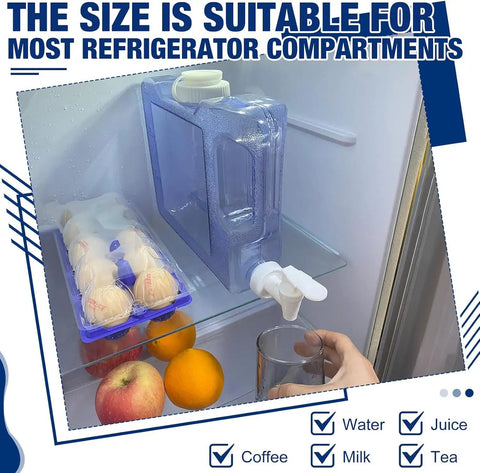 Eight Tenths Gallon Refrigerator Water Dispenser With Leak Proof Spigot And Easy Grip Handle for party drinks in fridge
