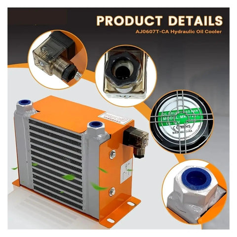 High Flow Hydraulic Air Cooler For Oil Cooling Heavy Duty Air Cooled Radiator Heat Exchanger 12V DC Low 2 MPa Working Pressure