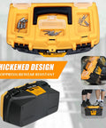 Two Piece Portable Plastic Tool Box Set With Removable Tray And 15 Inch Storage Box, showing drop resistance and durability.