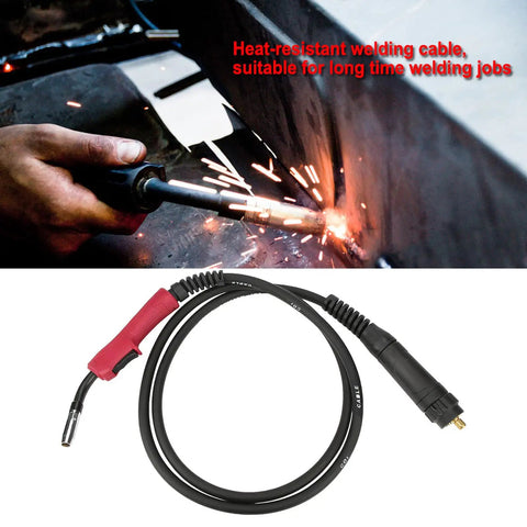 180A MIG Welding Torch Gun 15AK with ergonomic handle showcasing heat-resistant cable in use