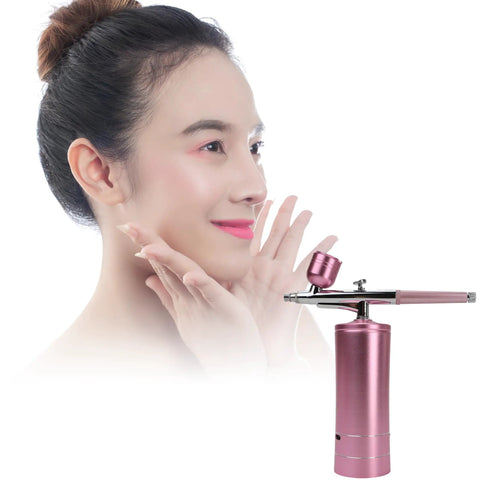 Model using Deep Hydration Oxygen Facial Machine Handheld High Pressure Mist Sprayer For Skin Rejuvenation, Deep Clean, And Moisturizing