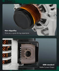 Close-up of 12V 125A alternator with non-slip pulley and 1-pin plug for Toyota RAV4 2.5L 2013-2018 FWD, OE 14487.