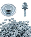 All In One Roof Repair Kit With 200 Self Drilling Metal Roof Screws And 200 Screw Caps Leak Proof Weatherproof Protective Set