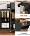 Interior of Ultimate Home Kitchen Island With Built In Power Outlets And Drop Leaf Go To Sturdy Black And Rustic Brown Kitchen Cart
